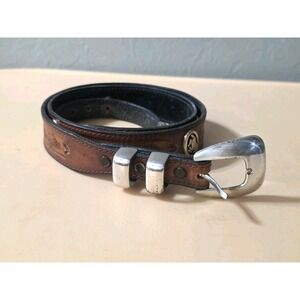 Appaloosa Trading Company Genuine Leather Belt Horses Conchos Size 38